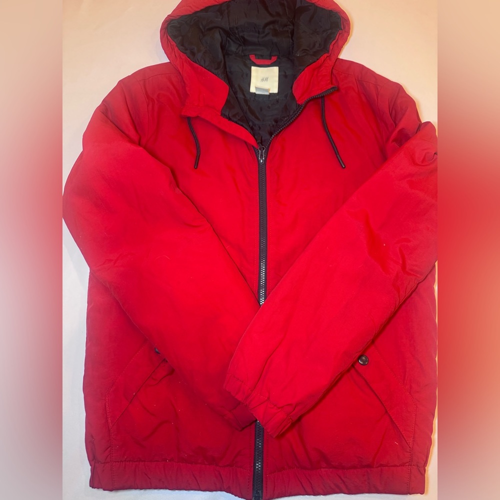 H&M Men's Bold Red Puffer Jacket